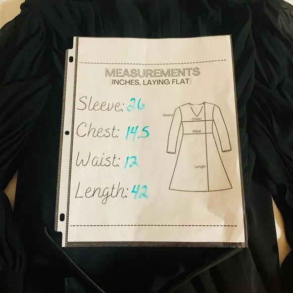 Badgley Mischka Women's Black Puff Pleated Sleeve Bodycon Sheath Midi Dress Sz 0 - Picture 7 of 7